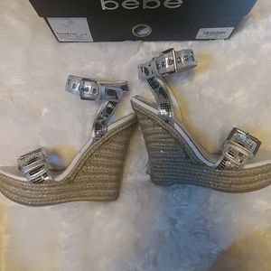 Bebe Tracy wedge sandals
